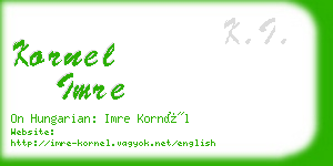 kornel imre business card